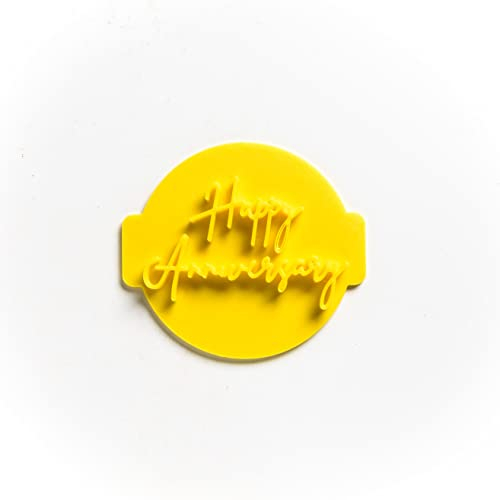 The Cookie Cutter Hub Happy Anniversary Embosser No 9 /Stamp for Cupcakes Fondant Icing Clay Cake Baking Decoration