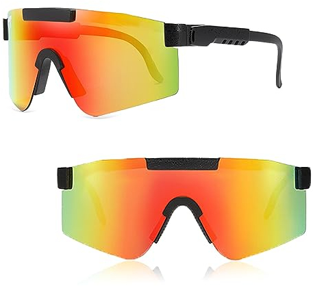 Ruikdly Schnelle Brille Rave Polarisierte Sportbrille Fahrradbrille Herren Sportsonnenbrillen für Herren Sonnenbrille Fahrrad für Outdoorsport Radfahren Fahren Laufen Golf Baseball