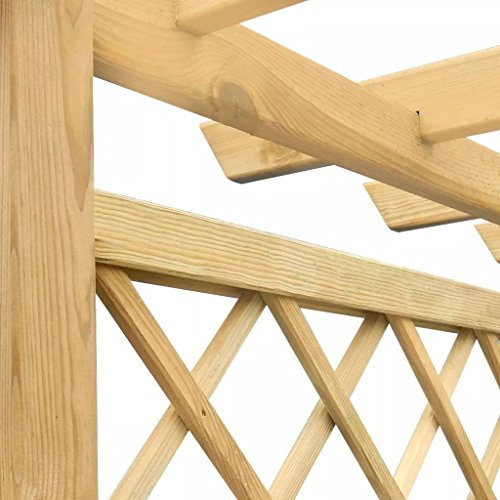 Homgoday Pergola de jardin 162 x 56 x 204 cm en bois, jardinière de jardin, pot de fleurs pour terrasse, jardin, jardin et pelouse, jardinière pour légumes, herbes aromatiques, lit surélevé
