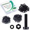 Pzsmocn 150 Stück/50 Sätze M5*25 mm Schwarzes Nylon Kunststoff Kreuzschlitz Rundkopfschrauben-Sechskantmuttern mit Isolierscheibe Standardgröße, für Heimwerker und Elektronische Montage.