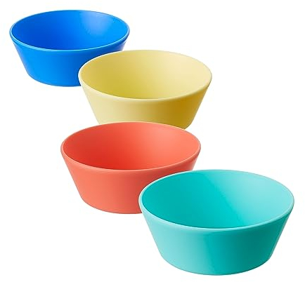 Nuby Good Square Meal Toddler Weaning Bowls - Durable | Dishwasher Safe | Self-Feeding (Pack of 4)