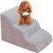 Escalera Perros Pequeños 3 Peldaños, Rampa para Mascotas de Espuma de Alta Densidad, Escalera Antideslizante para Ccachorros, Escalera para Perros para Subir a la Cama Extraíble y Lavable, 57x40x40cm
