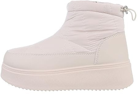 Ital Design Damenschuhe Stiefeletten Plateaustiefeletten, 88-95-, Kunstleder, Beige, Gr. 38