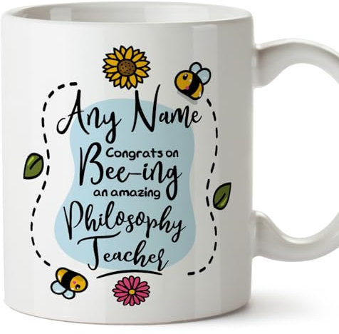 Mugffins Tassen Personalisierten für PHILOSOPHIELEHRERIN - Auf Englisch - Thanks For Beeing - 11 oz / 330 ml - Individuell Anpassbar Geschenk Mitarbeiter