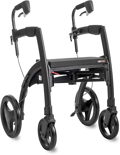 Rollz Motion Rhythm, Rollator für Parkinson-Patienten, Hilfe bei neurologisch bedingten Gangstörungen, Matt Black