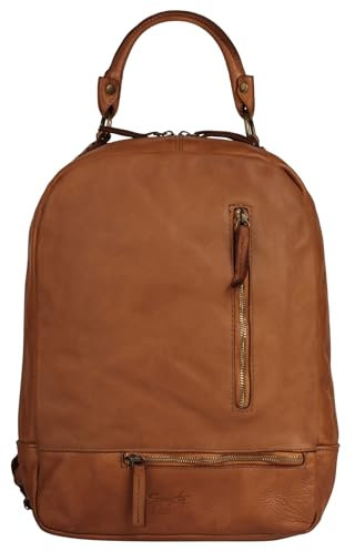 Samantha Look Rucksack Echt Leder Damen | Made in Italy, Vintage Backpack mit Smartphonefach | 022063