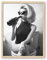 iHery Wandkunst, Naturholzrahmen, Frau auf Toilette, trinkender Wein, 30,5 x 40,6 cm, Eichenrahmen, schwarz-weiß, lustiger Druck, Alkohol-Badezimmer-Poster, Retro-Mode-Wanddekoration, 1 Stück