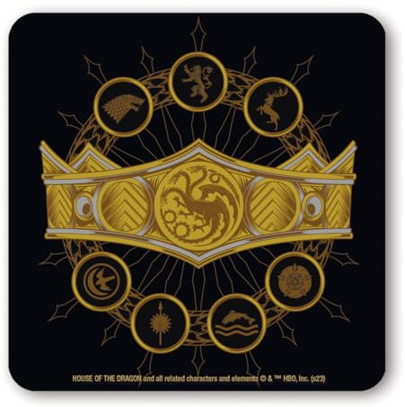 Logoshirt® Game of Thrones I Targaryen Krone I House of The Dragon I Untersetzer | Kork | 10x10cm | langlebiger Druck | Lizenziertes Originaldesign