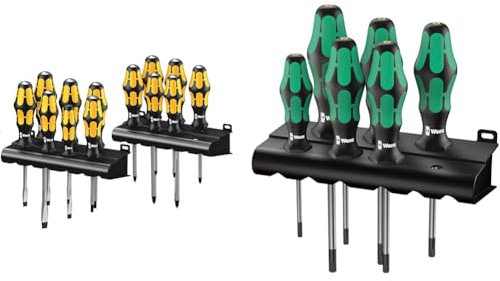 Wera 05133285001 Screwdriver Set Kraftform Big Pack 900, Silver, 13 pieces & 367/6 TORX® Kraftform screwdriver set with rack, 6pc, 05028062001,Multi-colour,315 x 155 x 40 mm