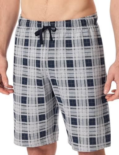 Schiesser Herren Schlafhose Kurz Bermuda Web - Mix + Relax - Organic Cotton Pyjamaunterteil (1er Pack)