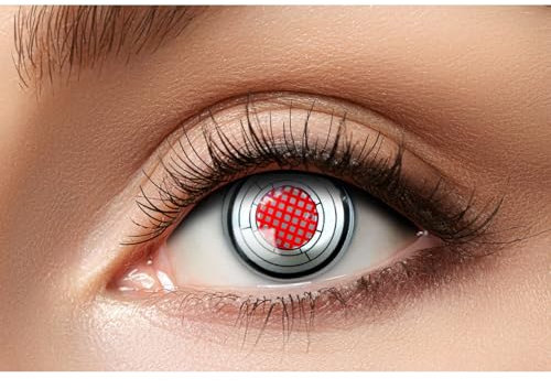 Roboter Kontaktlinsen/Jahreslinsen - Motivlinsen ohne Sehstärke - Unisex - Erwachsene - ideal für Halloween, Karneval, Motto- und Horror-Party