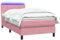 vidaXL Boxspringbett mit Matratze Rosa 90x220 cm Samt, Bett, Bettrahmen, Einzelbett, Schlafzimmermöbel, Lattenrost, Samtbett, Polsterbett