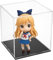 JAWUZ Transparente Vitrine 10x10x10cm - Acrylbox mit 2mm Dicke - Zusammenbaubare Würfelförmige Schaukasten Display mit 5mm Schwarzer Bodenplatte-Staubschutz Box für Sammelfiguren Modelle Dekorationen