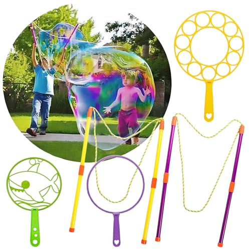 GEPROSMA Bubble Wands Bubble Machine for Kids, 55cm (21.7in) Giant Bubbles Rope Kit Multipack,Big Bubble Wands Maker,Large Bubble Mixture Blower for Kids Toddlers Outdoor Toys Garden Games Party