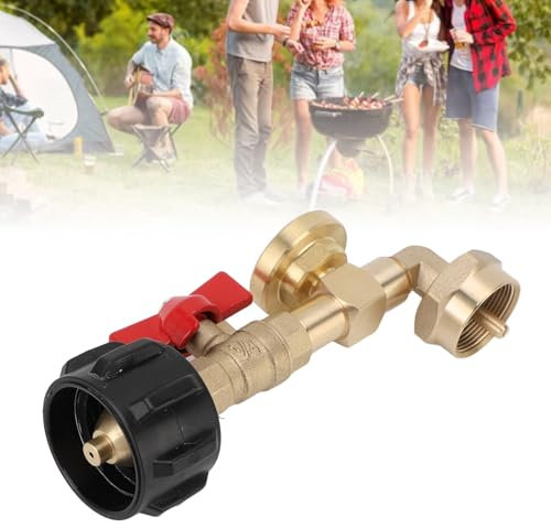 Tnfeeon Gas Refill Adapter with Valve and Brass Gas Bottle Connector Fill 1 Pound Bottles From 20lb Tank Fits for QCC1 C3H8 Tank