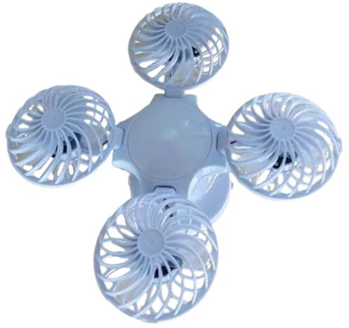 Ventilador de camping solar, luz de techo con ventilador integrado y panel solar, luz de techo plegable silenciosa para emergencias, huracanes y garajes, accesorios al aire libre