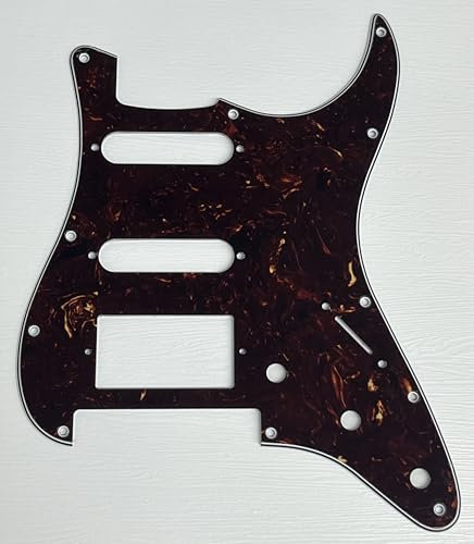 Pickguard Compatible avec Fender Player Stratocaster Floyd Rose HSS Style guitare (4 plis, marron tortue)