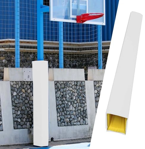 Basketballkorb Schutzpolster Wetterfeste Schutzmatten für Basketballkorb-/Garagen-/Kellerpfosten, 1,8 m Lange Polsterung, Sicherheitsmatte(White,4x4(10.2x10.2cm) Pole)