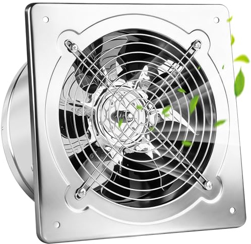 200mm Abluftventilator 1050m³/h, Badlüfter mit Rücklaufklappe, Rauchabzug Wandventilator Abluft, Leiser Betrieb, Schutz vor Feuchtigkeit, Verbesserte Luftqualität, Ideal für Küche Garage Untergeschoss