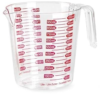 Brocca Caraffa in Plastica Graduata Trasparente 1 Litro