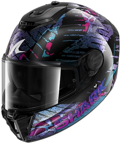 SHARK, Integraler Motorrdahelm SPARTAN RS REPTAIA Black Blue Glitter KBX, L