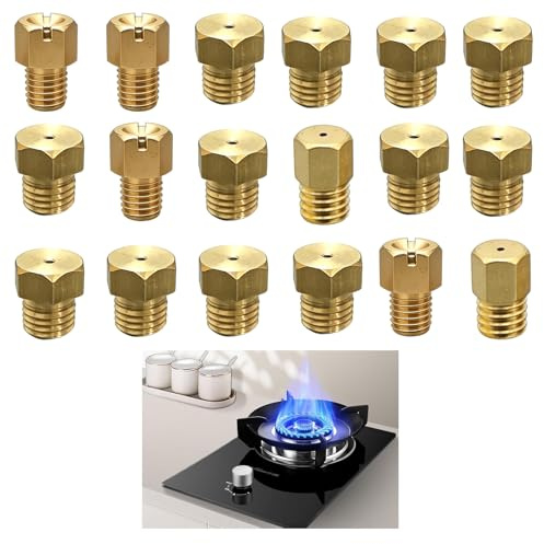 JYXNU 18 Pezzi Ugelli Gas, Ugelli Gas Metano, Ugelli Piano Cottura Metano, Ugelli Universali per Bombole, Ugelli per Cucine a Gas Bombola, per Bombole per Cucine a Gas Metano, Misure Differenti
