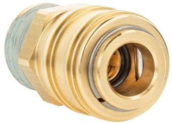 Druckluft Verschlusskupplung NW 7,2 x G 1/2 Zoll Außengewinde, Teflon vorbeschichtet, Typ 26KA, Messing blank