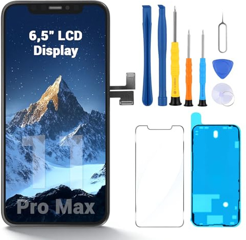 Lizoak For iPhone 11 Pro Max Screen Replacement 6.5 Touch Screen FHD LCD Display Digitizer Frame Assembly Set with Repair Tool Kits for DIY Users(A2161/A2220)