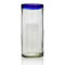 Tumia LAC Vaso Alto Artesanal – Vidrio Reciclado – Borde azul - Un Solo Vaso