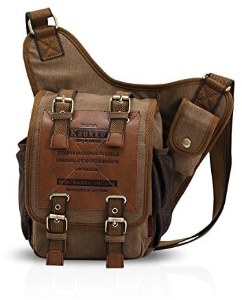 FANDARE Retro Outdoor Sports Rucksack Sling Bag Umhängetasche Messenger Schultertasche Reisen Wandern Daypack Crossbag Crossbody Bag Chest Pack Sporttasche Leinwand Braun