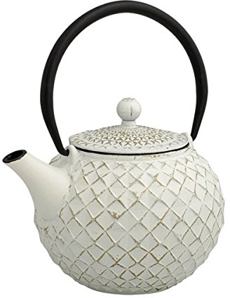 BRANDANI 53111 - Teiera in ghisa con frutto della passione, colore: Bianco