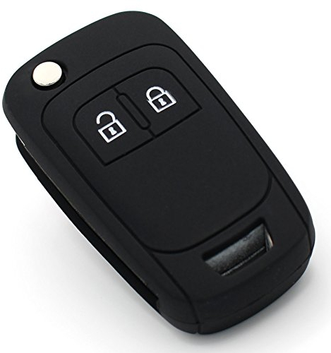 Schlüssel Hülle OE für 2 Tasten Auto Schlüssel Silikon Cover von Finest-Folia (Schwarz)