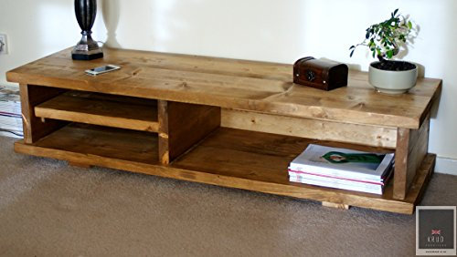 Krud ~ K7 – 140 cm – colori stile vittoriano – TV stand ~ ~ fatto a mano in legno massiccio pino massello Scaffold ~ 24 ~ ~ ~ spessore ~ ~ ~ Country porta TV rustico industriale tavolino da salotto