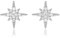 Diamond Treats Petites Boucles d'Oreilles Argent en Étoiles pour Femme, Boucles d'Oreilles Femme Argent, Boucles d'Oreilles Simple Étoile Diamant pour Femme et Fille serties de Pierres en Zircons