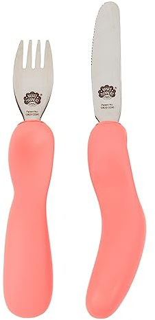 KINDERBESTECK NANAS MANNERS STUFE 3 Messer und Gabel PINK 3-9 yahre