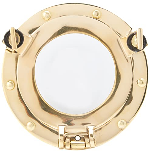 Nauticalia Spiegel, Bullauge, Messing, 15 cm, 15 cm