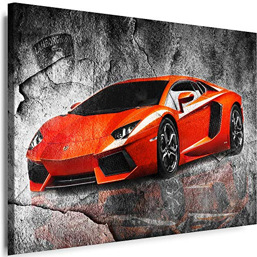 Myartstyle - Bilder Auto Lamborghini 60 x 40 cm Leinwandbilder XXL - 1 Teilige Wandbilder Sport Kunstdrucke w-a-2024-61