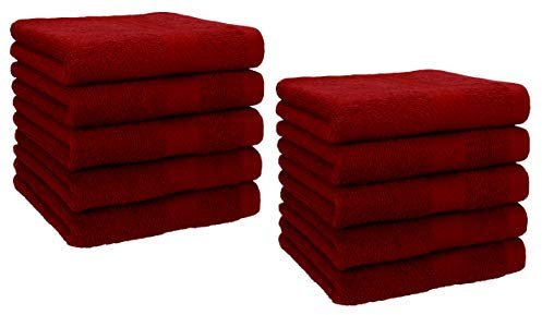 Betz 10 Stück Seiftücher Premium 100% Baumwolle Seiflappen-Set 30x30 cm Farbe rubinrot