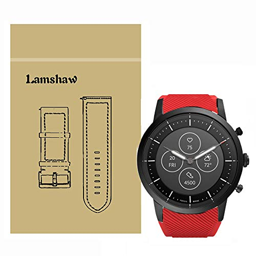 LvBu Armband Kompatibel Für Fossil Collider HR, Sport Silikon Classic Ersatz Uhrenarmband Für Fossil Hybrid Smartwatch HR Collider/Fossil Collider Hybrid Smartwatch (Rot)