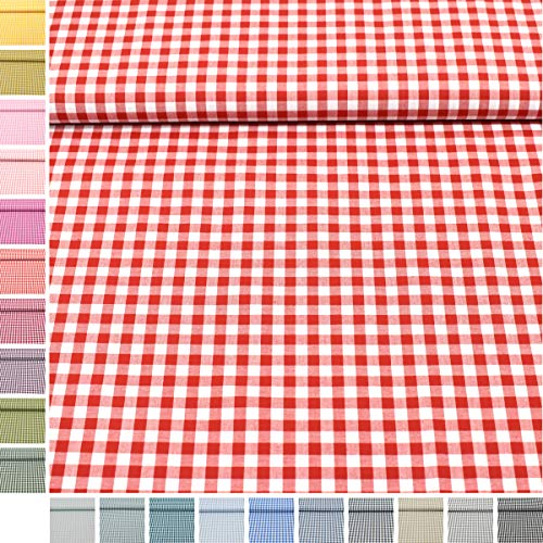 MAGAM-Stoffe Mona Vichy-Karo groß Baumwollstoff Oeko-Tex Meterware 50cm (06. Rot)