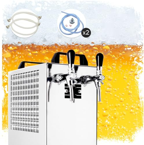Komplett Set Zapfanlage Kontakt 40/K Bierzapfanlage 2-leitig Trockenkühlgerät aus Edelstahl, 50 Liter/h, mit Membranpumpe, Green Line, Zapfkopf:ohne, Zapfkopf 2:ohne