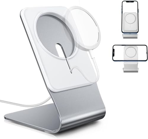 volport Magsafe Halterung Tisch Handyständer iPhone Handyhalterung Mag-Safe Stand iPhone Holder Desk für iPhone 16 15 14 13 12 Pro Max Plus Mini【Ladegerät Nicht im Lieferumfang enthalten】