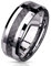 Paula & Fritz® Ring Herren Wolframcarbid Carbonfaser-Inlay Gr. 62 (19,7) Silber/Schwarz 8-mm Breit Herren-Ring Damenring Partnering Verlobungsring
