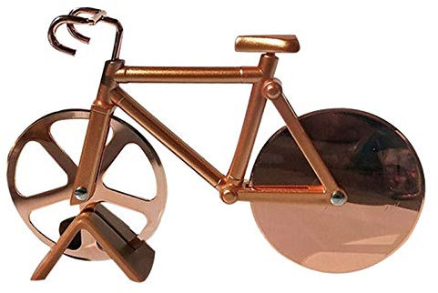 Tubayia Kreative Fahrrad Form Pizzaschneider Pizza Schneider Messer Küchenwerkzeuge (Goldene)