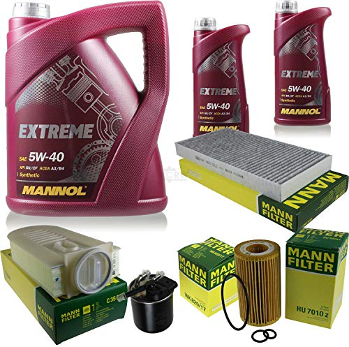 QR-Parts Set 85499232 MN7915-1 HU 7010 z WK 820/17 C 35 005 CUK 3621 MN7915-5 Inspektionspaket 7 L Extreme 5W-40 + MANN Filterpaket 10932667