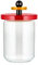 Alessi ES16/100 Barattolo Ermetico in Vetro con Coperchio in Legno di Faggio, Giallo, 100 Values Collection, Acciaio, Bianco/Nero/Rosso
