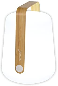 Fermob® Balad Tischleuchte, Bambus, integrierte LED, Anti-UV-Pulverbeschichtung, kabellose 25 cm Tischleuchten, geeignet für den Außenbereich