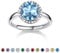 Bestyle Frauen Mondstein Ring Aquamarine Modeschmuck Ring Silber 925 Blau Stein Verstellbarer Damenring Kristall Verlobungsring