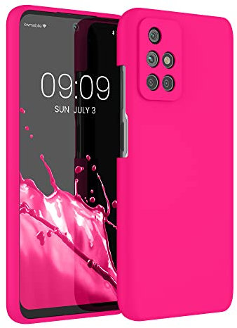 kwmobile Cover per Xiaomi Redmi 10 (2021/2022) Custodia - Back Case per Smartphone in Silicone TPU - Protezione Gommata - rosa shocking