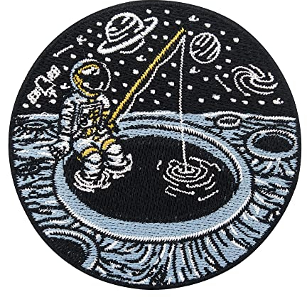 Finally Home Angeln auf dem Mond Astronaut Patch zum Aufbügeln | Weltraum Moon Patches, Alien Bügelbild, Nasa Flicken, Planeten Ozean Aufnäher